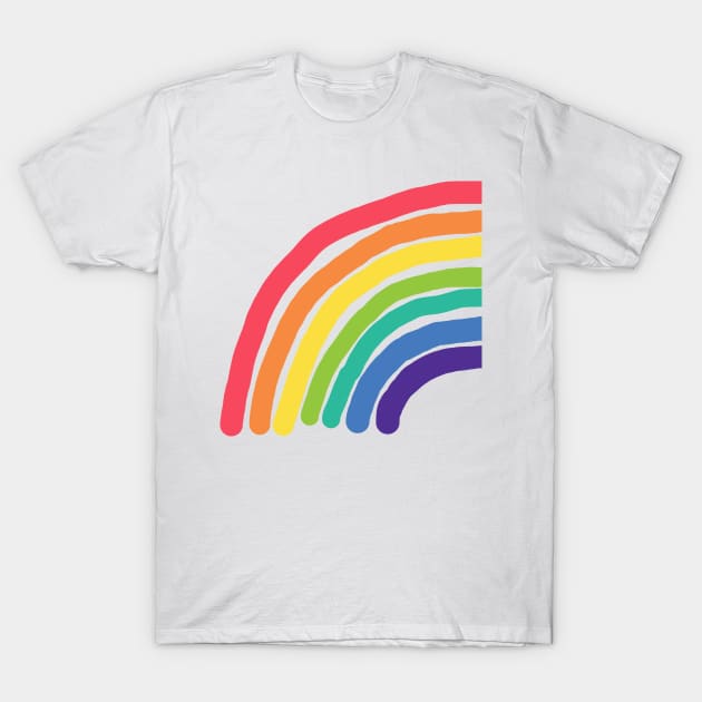 Colorful Rainbow Left Half Graphic T-Shirt by ellenhenryart